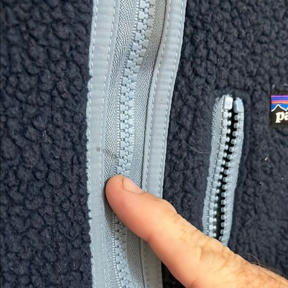 Patagonia Blue Zipper Closure Pockets Fleece Jacket Gorpcore Outdoor - Picture 4 of 11